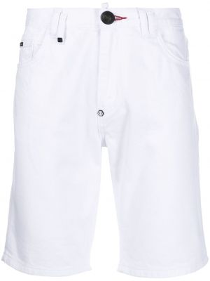 Shorts di jeans Philipp Plein bianco