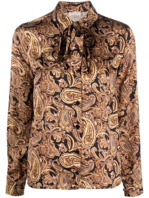 Paisley trykt bue krage bluse Liu Jo brun