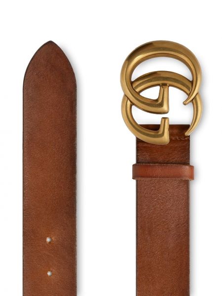 Cinturón de cuero con hebilla Gucci marrón