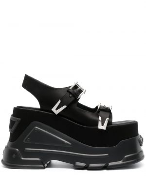 Sandále na platforme Versace čierna