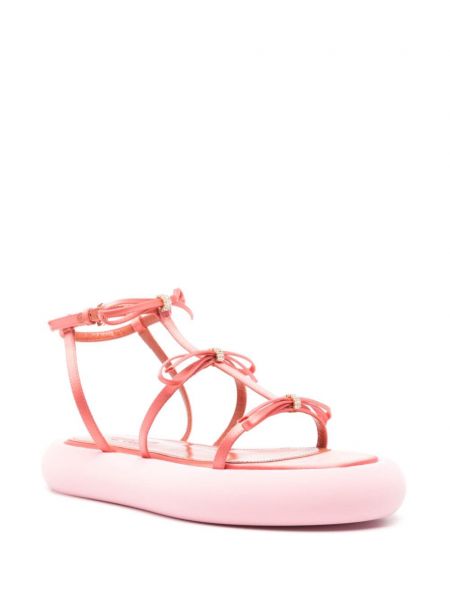 Sandály s mašlí na platformě Giambattista Valli růžové
