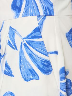 Βαμβακερό παντελόνι με σχέδιο σε φαρδιά γραμμή Patbo λευκό