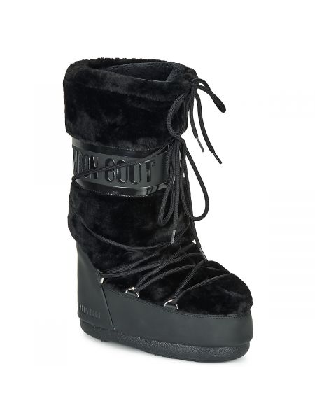 Klasický domáce papuče s kožušinou Moon Boot čierna