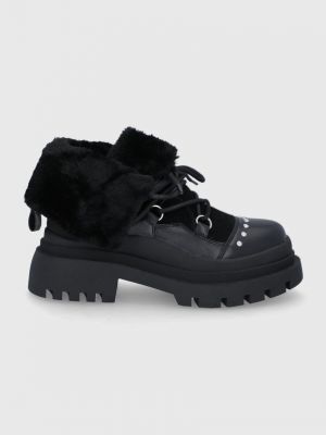 Черные утепленные ботинки на платформе Truffle Collection