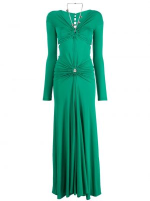 Zielona sukienka długa Paco Rabanne