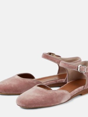 Bársony balerina cipők Le Monde Beryl rózsaszín