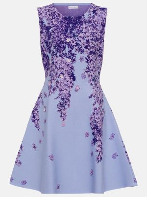 Жакардова рокля на цветя Oscar De La Renta виолетово