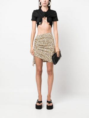 Asymetrické leopardí mini sukně s potiskem Rabanne