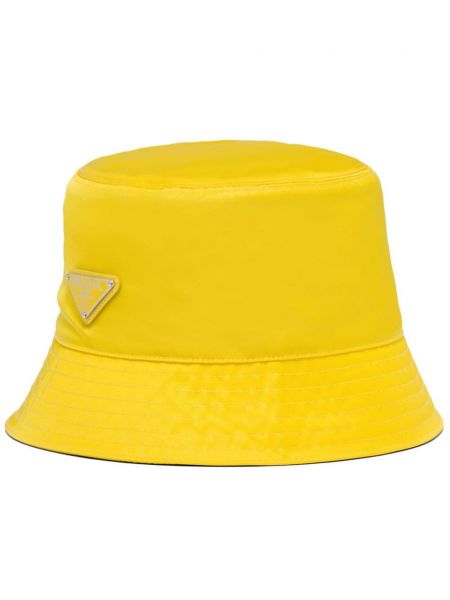 Pălărie de găleată din nailon Prada galben