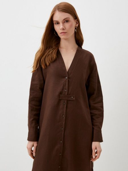 Платье-рубашка Villagi коричневое