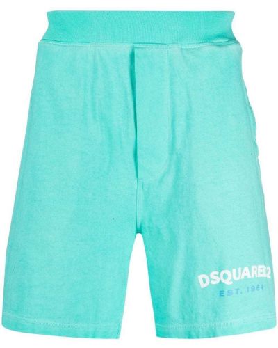 Pantalones cortos deportivos con estampado Dsquared2 azul