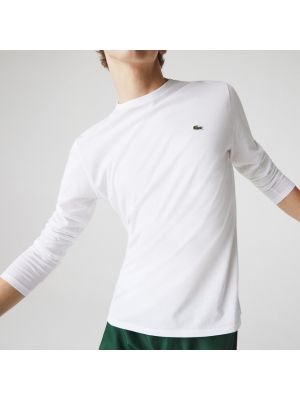 Camiseta de manga larga de algodón de punto manga larga Lacoste negro