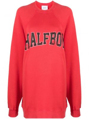 Raštuotas medvilninis džemperis Halfboy raudona