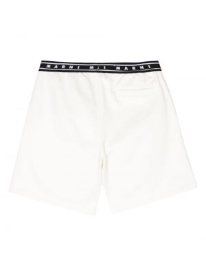 Shorts aus baumwoll mit print Marni weiß