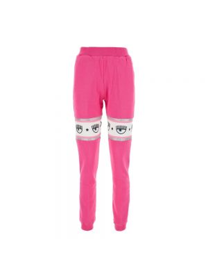 Spodnie sportowe bawełniane Chiara Ferragni Collection różowe