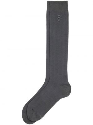 Плетени чорапи Ami Paris сиво