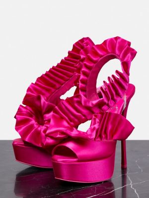 Sandali di raso Christian Louboutin rosa