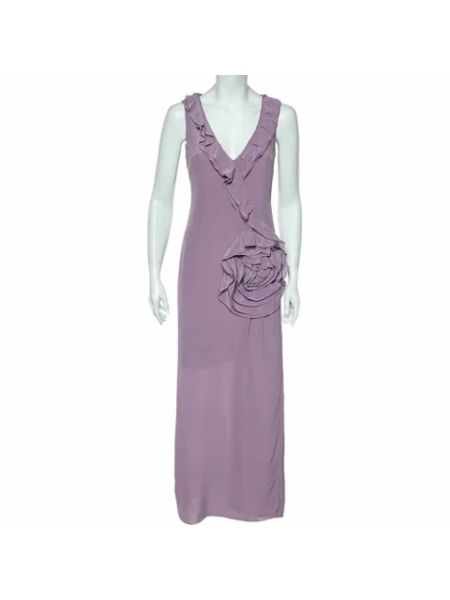 Jedwabna sukienka Moschino Pre-owned fioletowa