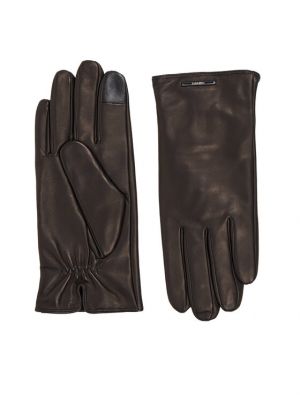 Mănuși din piele Calvin Klein negru