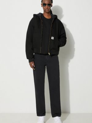 Pamučna hoodie s kapuljačom Carhartt Wip crna