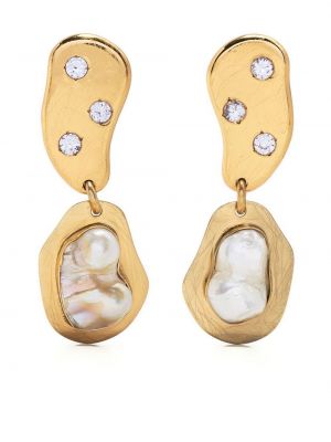 Σκουλαρίκια με μαργαριτάρια Liya χρυσό