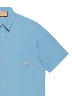 Košile s výšivkou Gucci modrá
