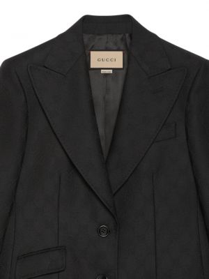 Žakárové vlněné sako Gucci černé