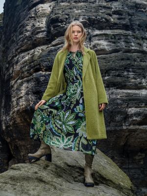 Obleka s cvetličnim vzorcem Orsay zelena
