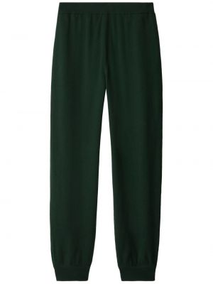 Vlnené teplákové nohavice Burberry zelená