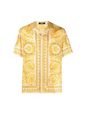 Koszula z nadrukiem Versace żółta