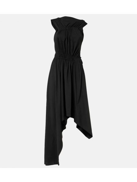 Asymmetrisk jersey bomull dress Alexander Mcqueen svart