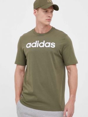 Pamut póló Adidas zöld