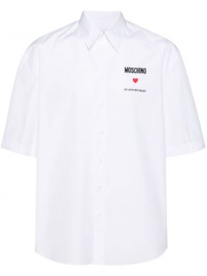 Hemd mit stickerei Moschino weiß