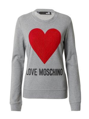 Love Moschino Bluză de molton 'FELPA'  gri / roșu
