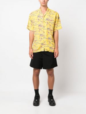 Koszula z nadrukiem Mauna Kea żółta