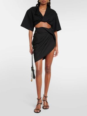 Drapované mini sukně Jacquemus černé