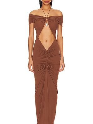 Vestido largo Manuri marrón
