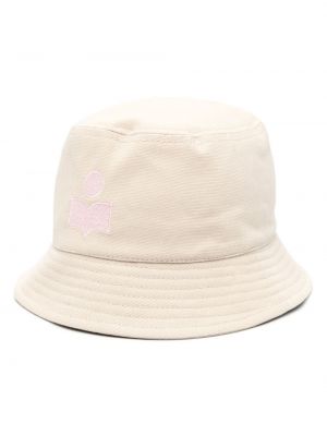 Bavlněný klobouk s výšivkou Isabel Marant růžový
