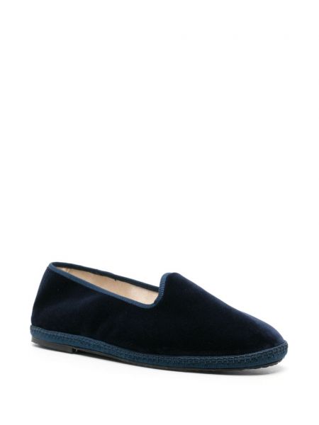 Aksamitne loafers Scarosso niebieskie