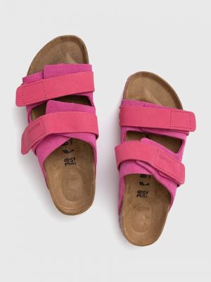 Semišové pantofle Birkenstock růžové