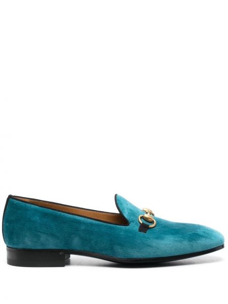 Pantofi loafer din piele de căprioară Gucci albastru