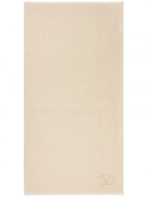Kašmírový hedvábný šátek Valentino Garavani béžový