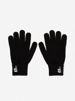 Вълнени ръкавици Karl Lagerfeld черно