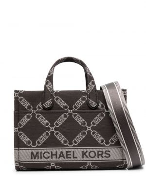 Nakupovalna torba iz žakarda Michael Michael Kors rjava