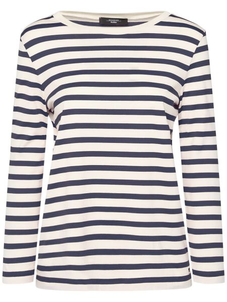 Långärmad t-shirt med mönster i ränder i jersey Weekend Max Mara