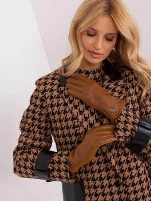 Mănuși din piele Fashionhunters maro
