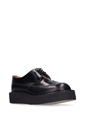 Кожени ниски обувки с връзки с дантела Comme Des Garçons черно