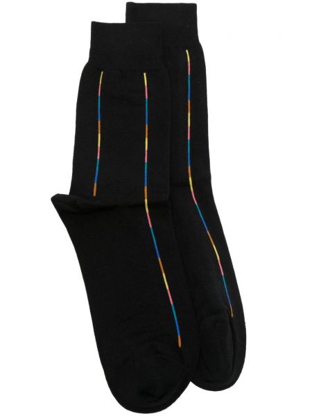 Prugaste pamučne čarape Paul Smith crna