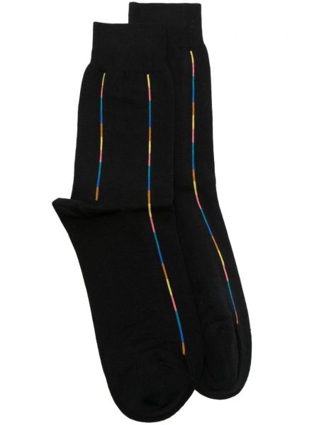 Chaussettes en coton à rayures Paul Smith noir