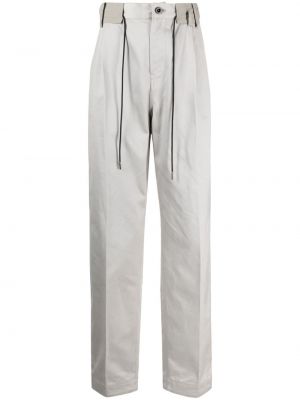 Bavlnené rovné nohavice Sacai sivá